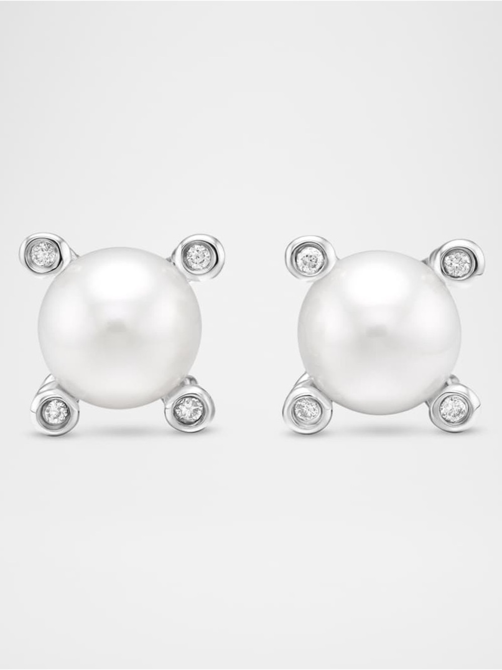 David Yurman Pearl & Diamonds Stud Earrings